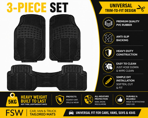 Car floor mats pvc black - floor,